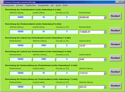 Rentenberechnungen